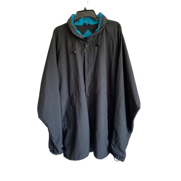VINTAGE 80'S MEN'S FIELD & STREAM BLACK WINDBREAKER JACKET SZ 2XLT - Picture 1 of 13
